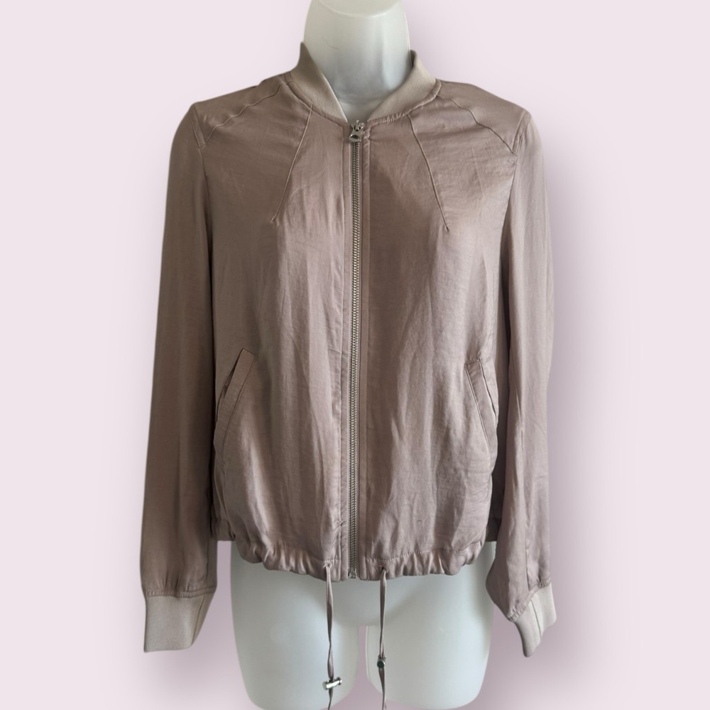 Divided H&M Tan Lightweight Zip Up Jacket Size 6